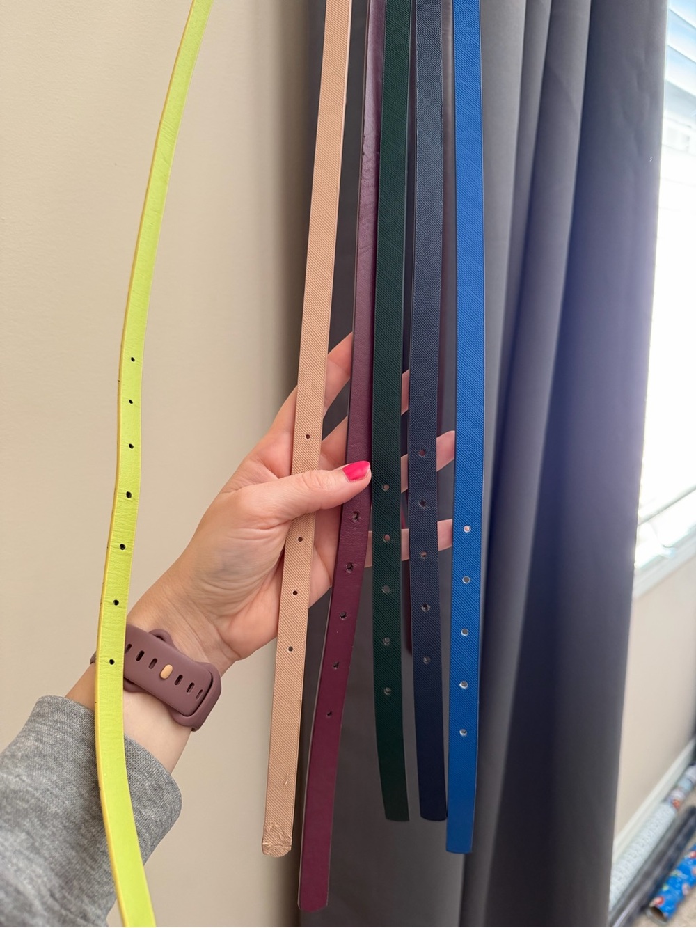RW&CO. Slim Women’s Belts in Neon Yellow, Blush, Burgundy, Green, Navy & Black